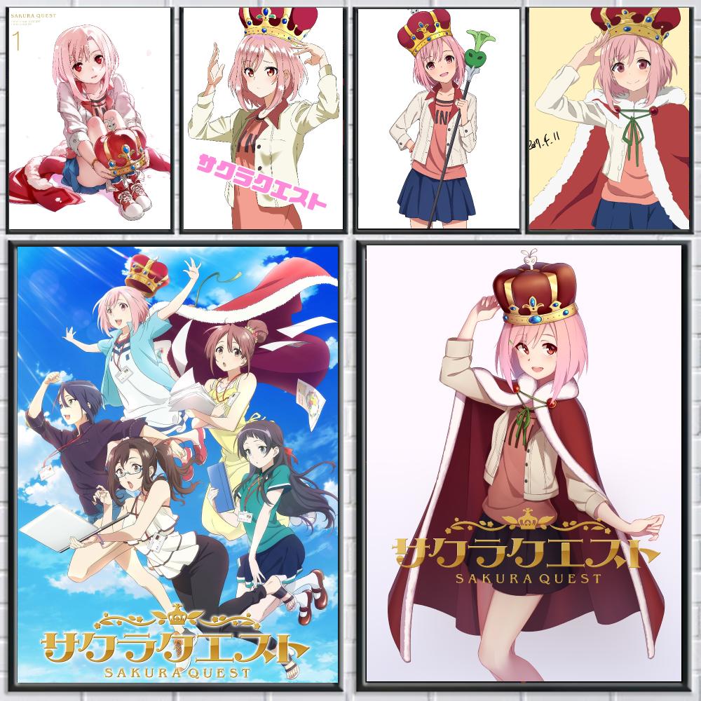 Office Quest - Pôster Anime S-Sakura Quest-T Adesivo para