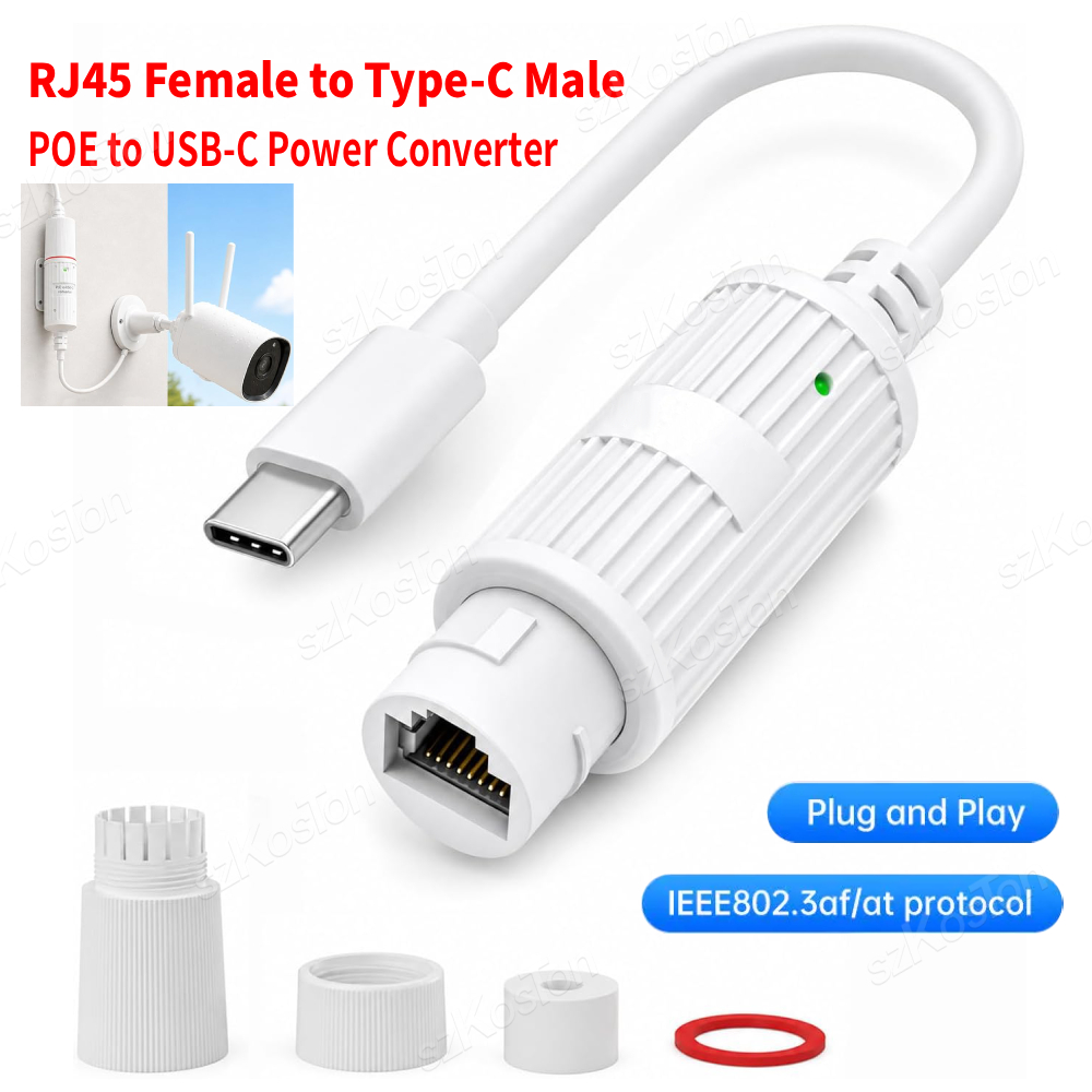 Power Over Ethernet - Conversor de Energia POE para USB-C,