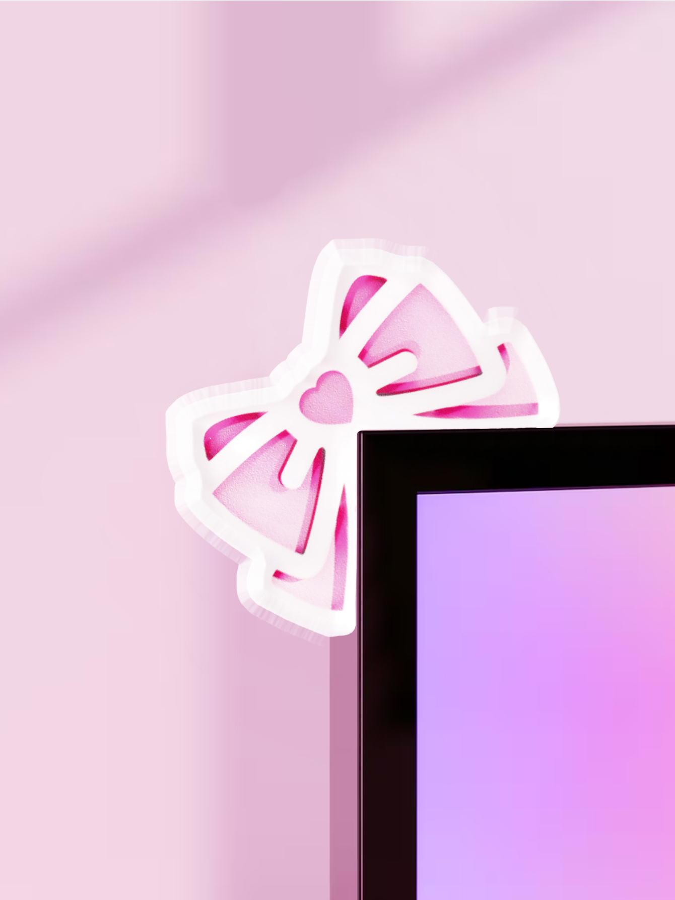 Office Technologies - Decoração de Monitor com Laço Kawaii,