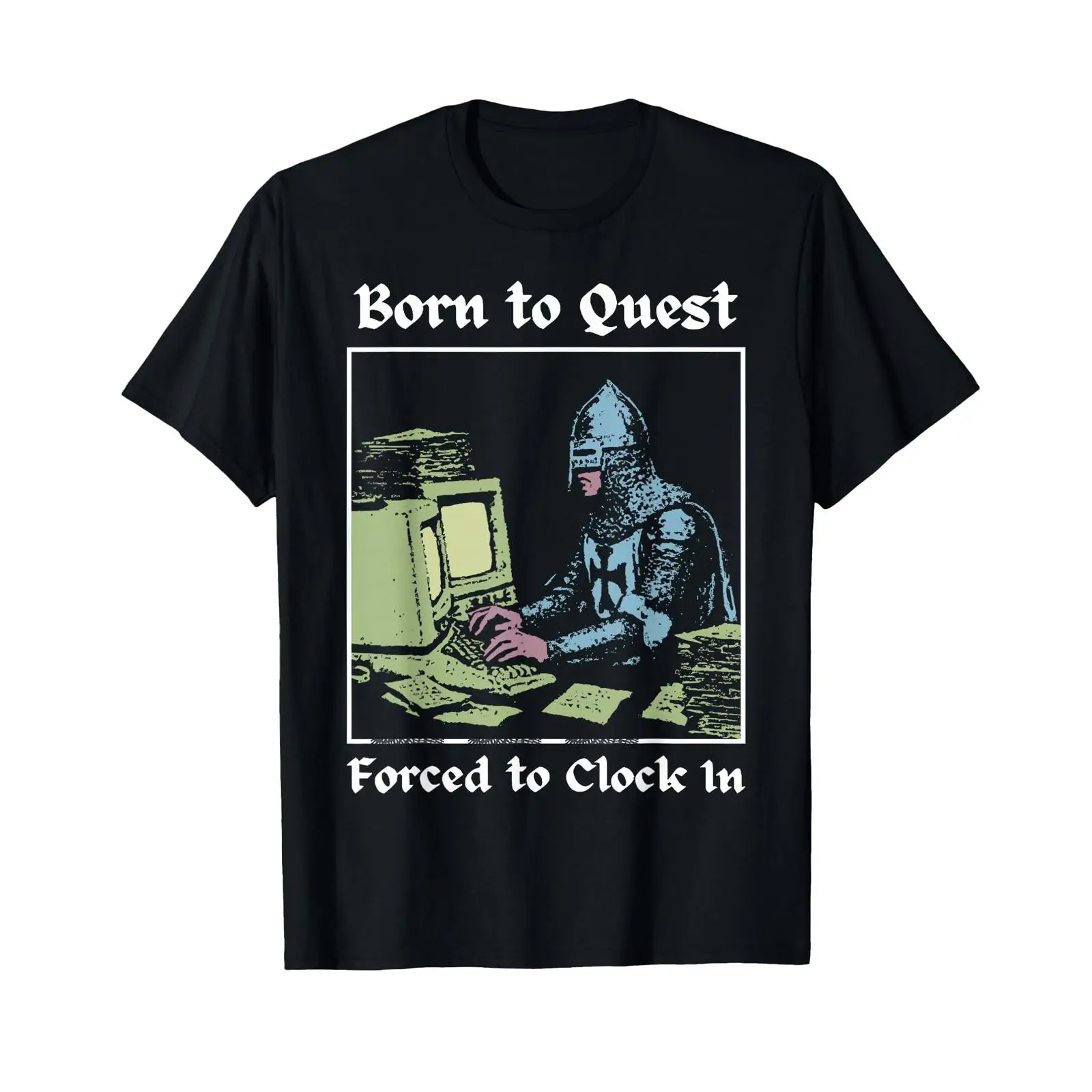 Office Quest - Camiseta Unissex Born to Quest Forced